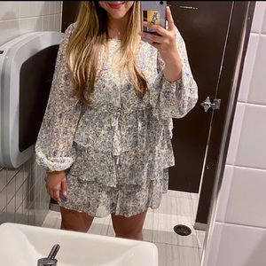 Plus Size Floral Spring Tiered Skirt Dress